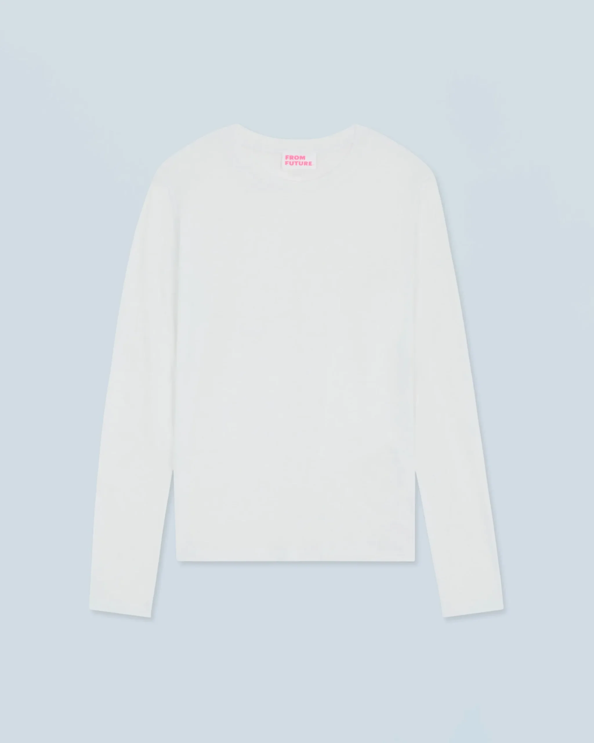 FROM FUTURE T-Shirt Scollo tondo Maniche lunghe Bianco Cheap