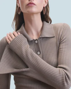 FROM FUTURE Vestito Corto Maniche lunghe Taupe Discount