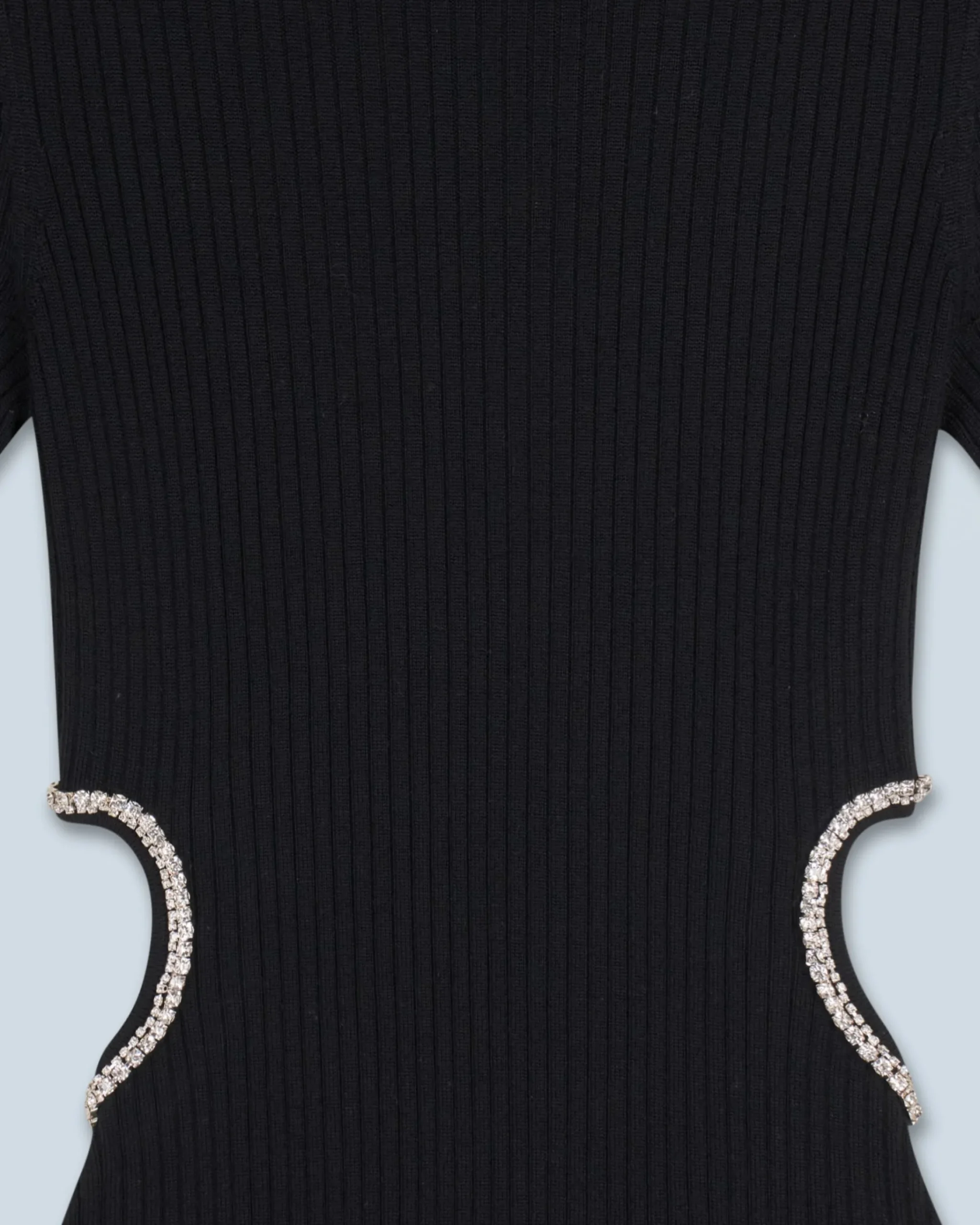 FROM FUTURE Vestito Corto Maniche lunghe Gioiello Cuore Nero New