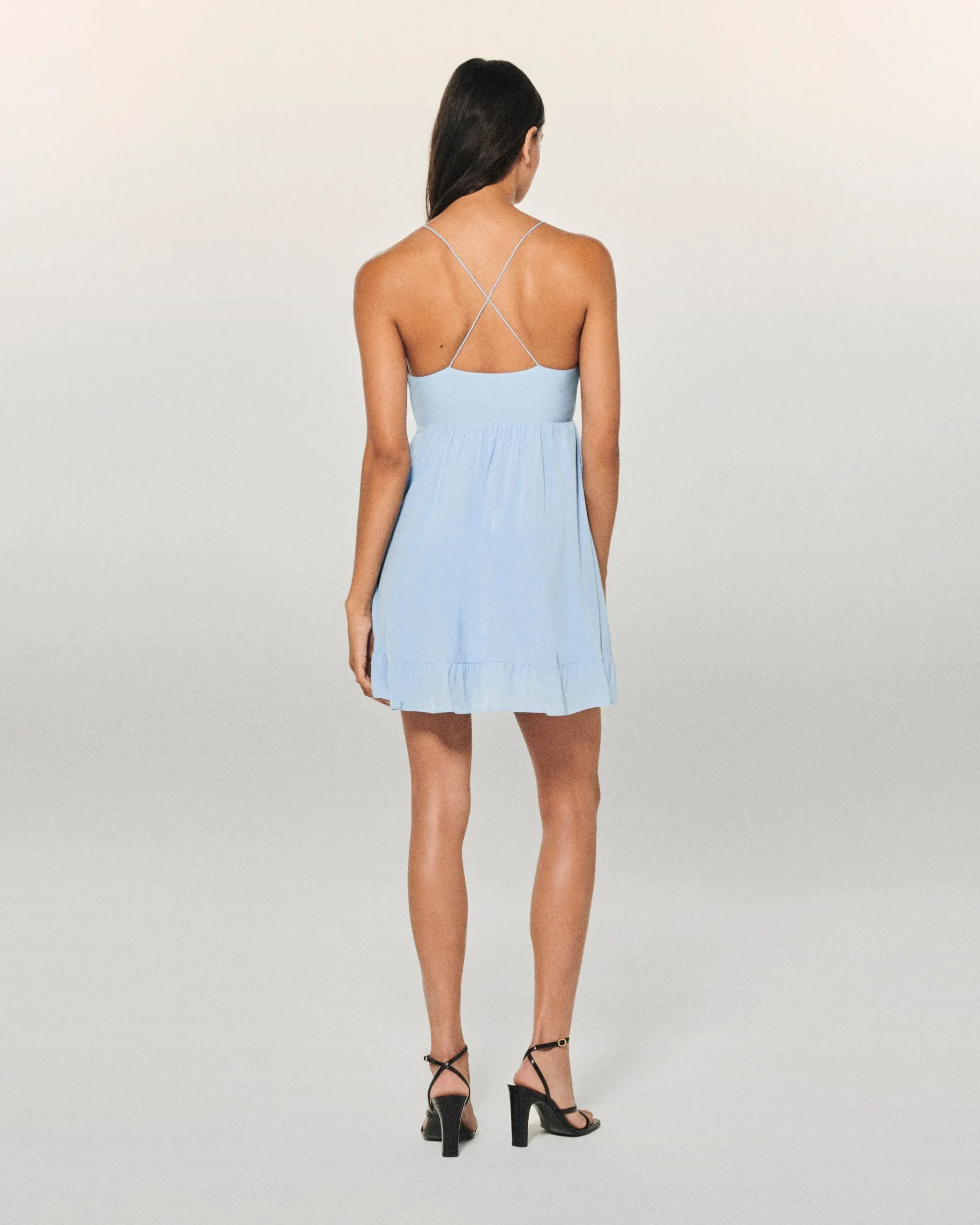 FROM FUTURE Vestito Corto Spallina Lizzie BabyBlue New