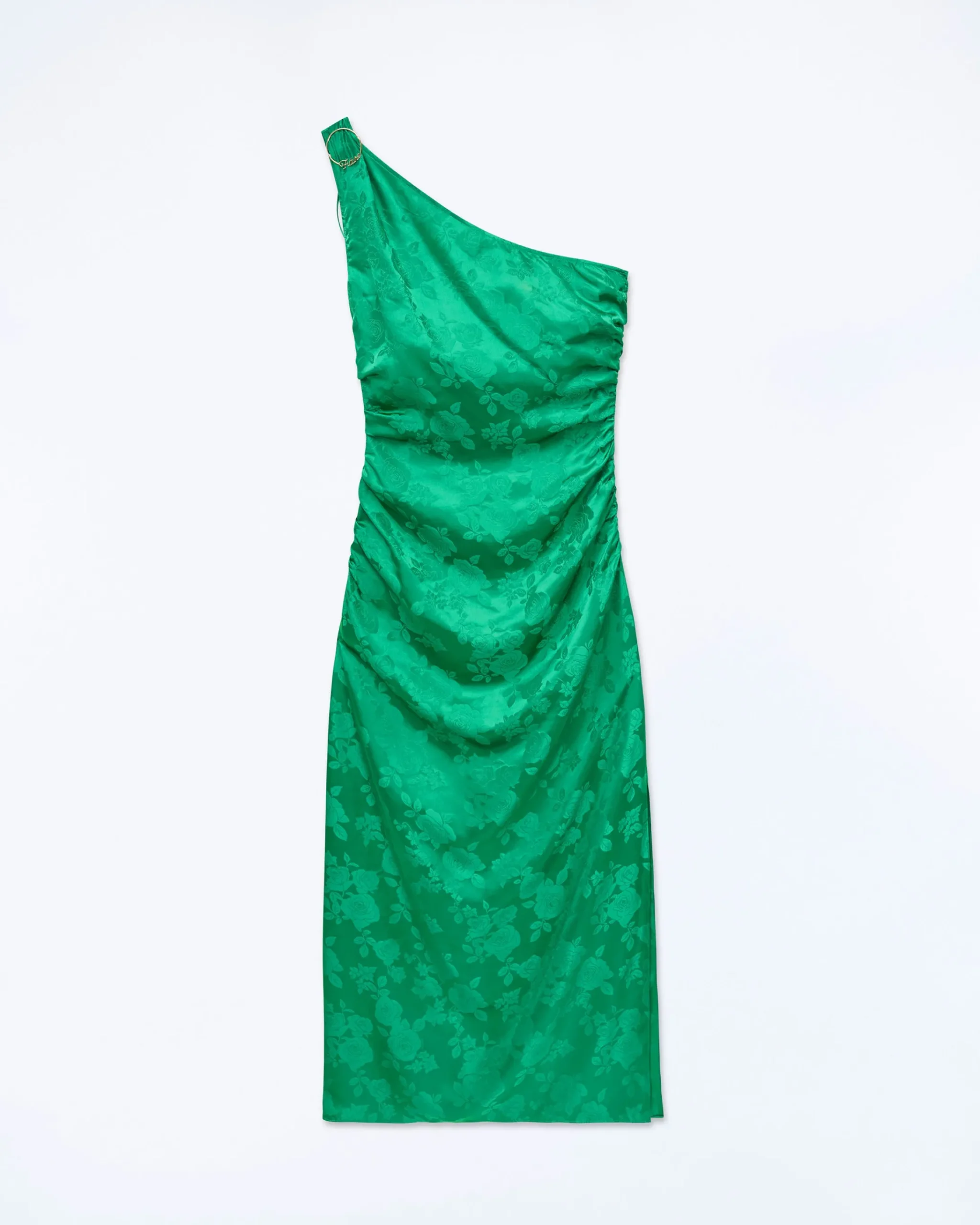 FROM FUTURE Vestito Lungo Asimmetrico Adele Jacquardverde Best Sale
