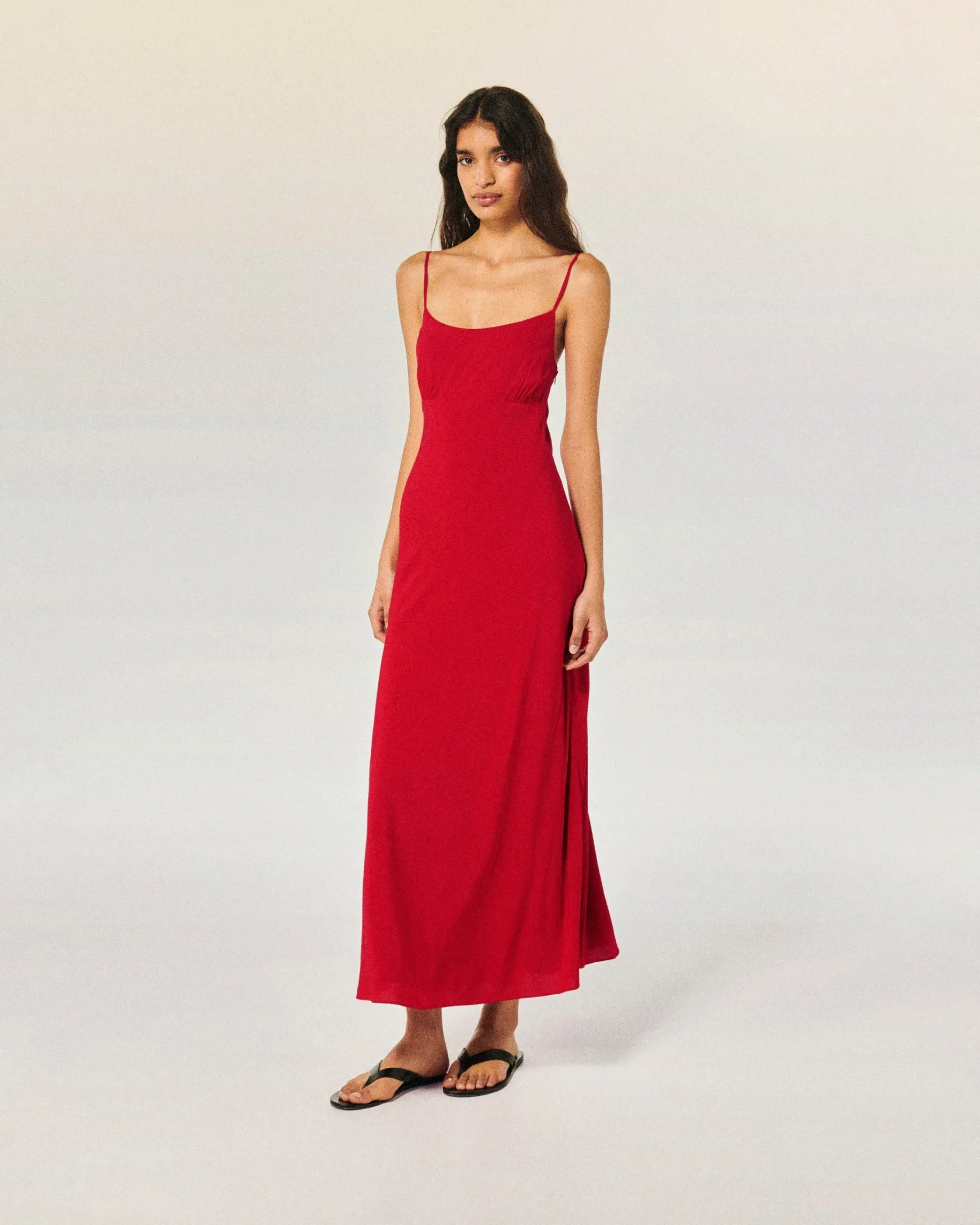 FROM FUTURE Vestito Lungo con Spallina Ilona Rosso Hot