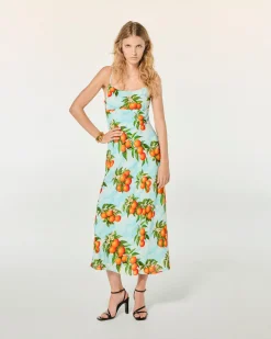 FROM FUTURE Vestito Lungo con Spallina Ilona Cieloarancione Cheap