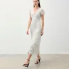 FROM FUTURE Vestito Lungo Maniche corte Julia PoisEcru Fashion