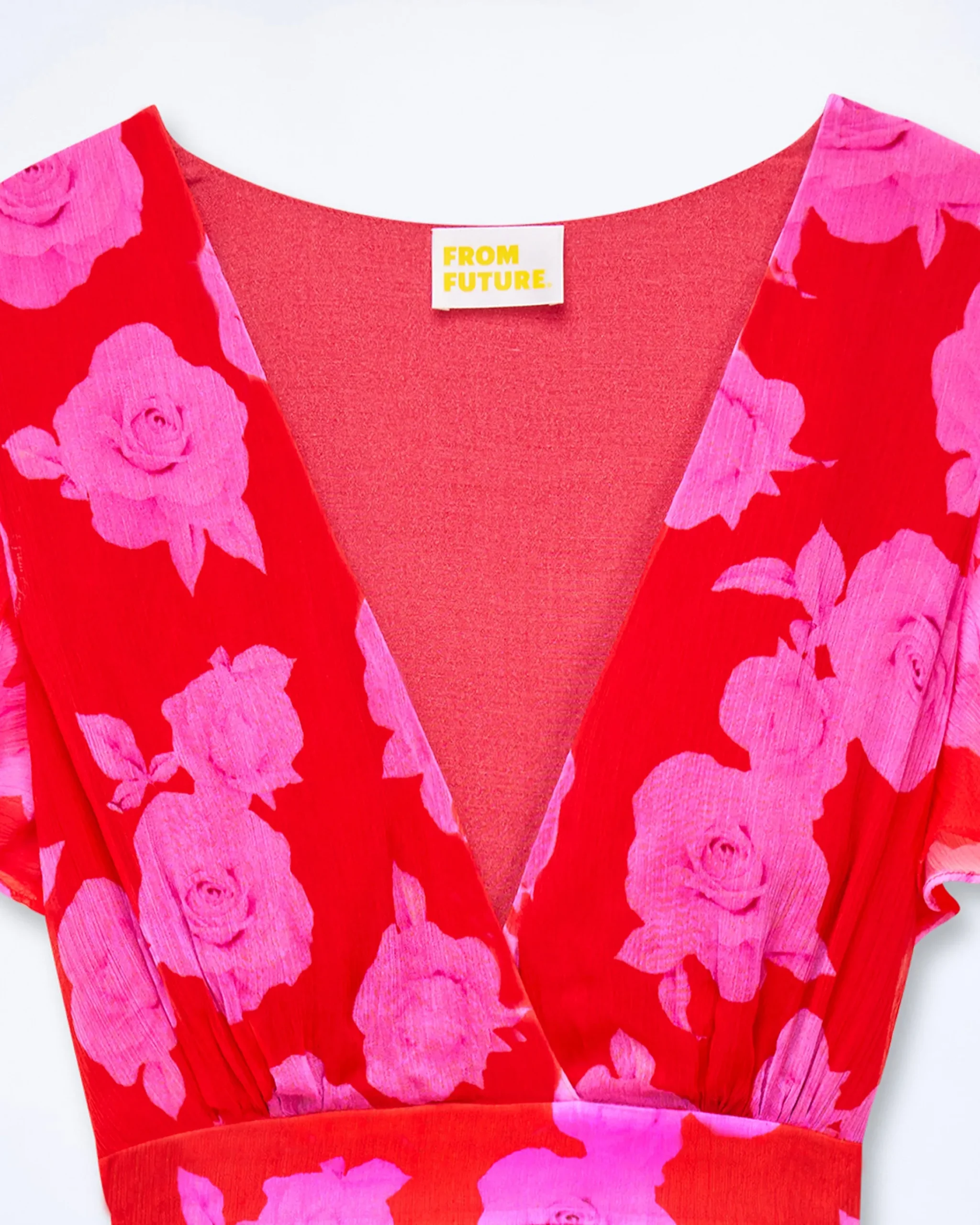 FROM FUTURE Vestito Lungo Maniche corte Julia SummerRosesRed Outlet