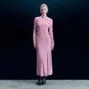 FROM FUTURE Vestito Lungo Maniche lunghe Velluto crinkle CrystalPink Cheap
