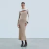 FROM FUTURE Vestito Lungo Maniche lunghe TropicalCamel Cheap