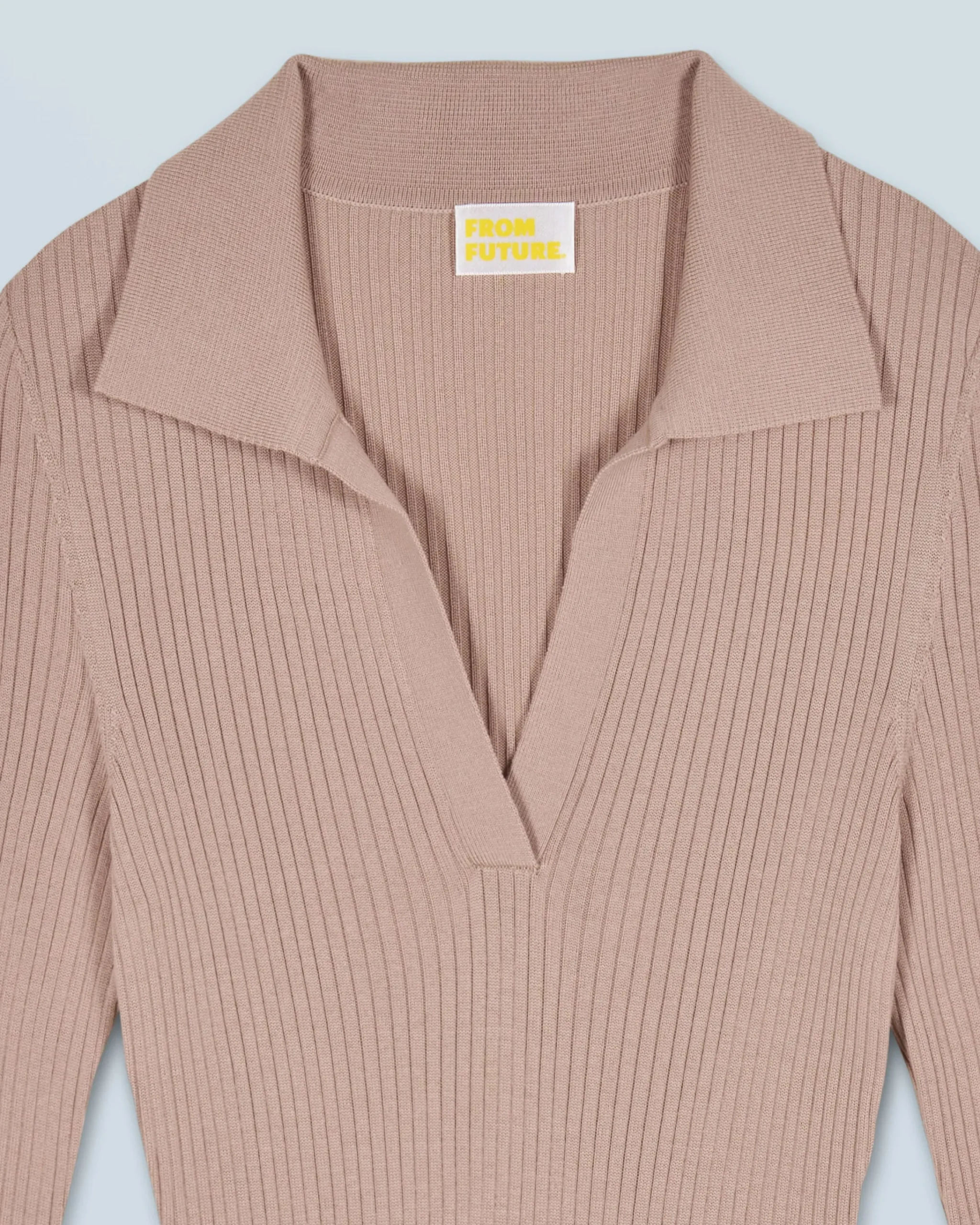 FROM FUTURE Vestito Lungo Maniche lunghe Collo a polo TropicalCamel Sale
