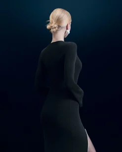 FROM FUTURE Vestito Lungo Maniche lunghe Nero Shop