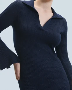 FROM FUTURE Vestito Lungo Maniche lunghe Collo a polo MarinaMilitare Cheap