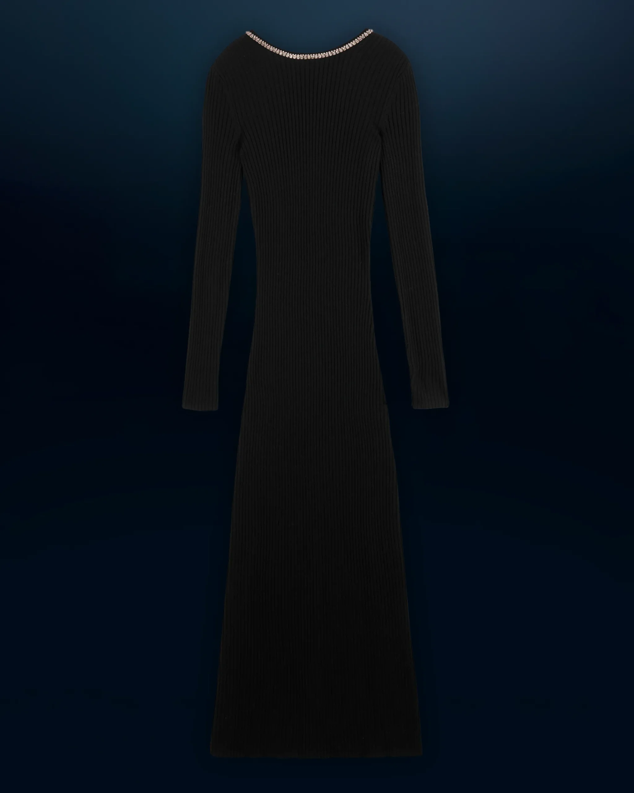 FROM FUTURE Vestito Lungo Maniche lunghe Nero Hot