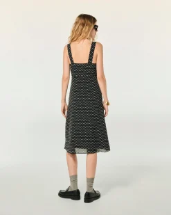 FROM FUTURE Vestito Lungo Spallina Leatitia Pisellonero Sale