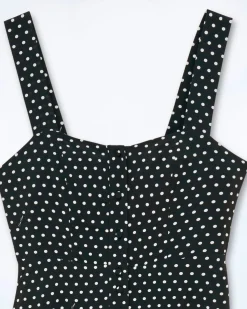 FROM FUTURE Vestito Lungo Spallina Leatitia Pisellonero Sale