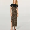 FROM FUTURE Vestito Lungo Spallina Mussolina WinterLeopard New