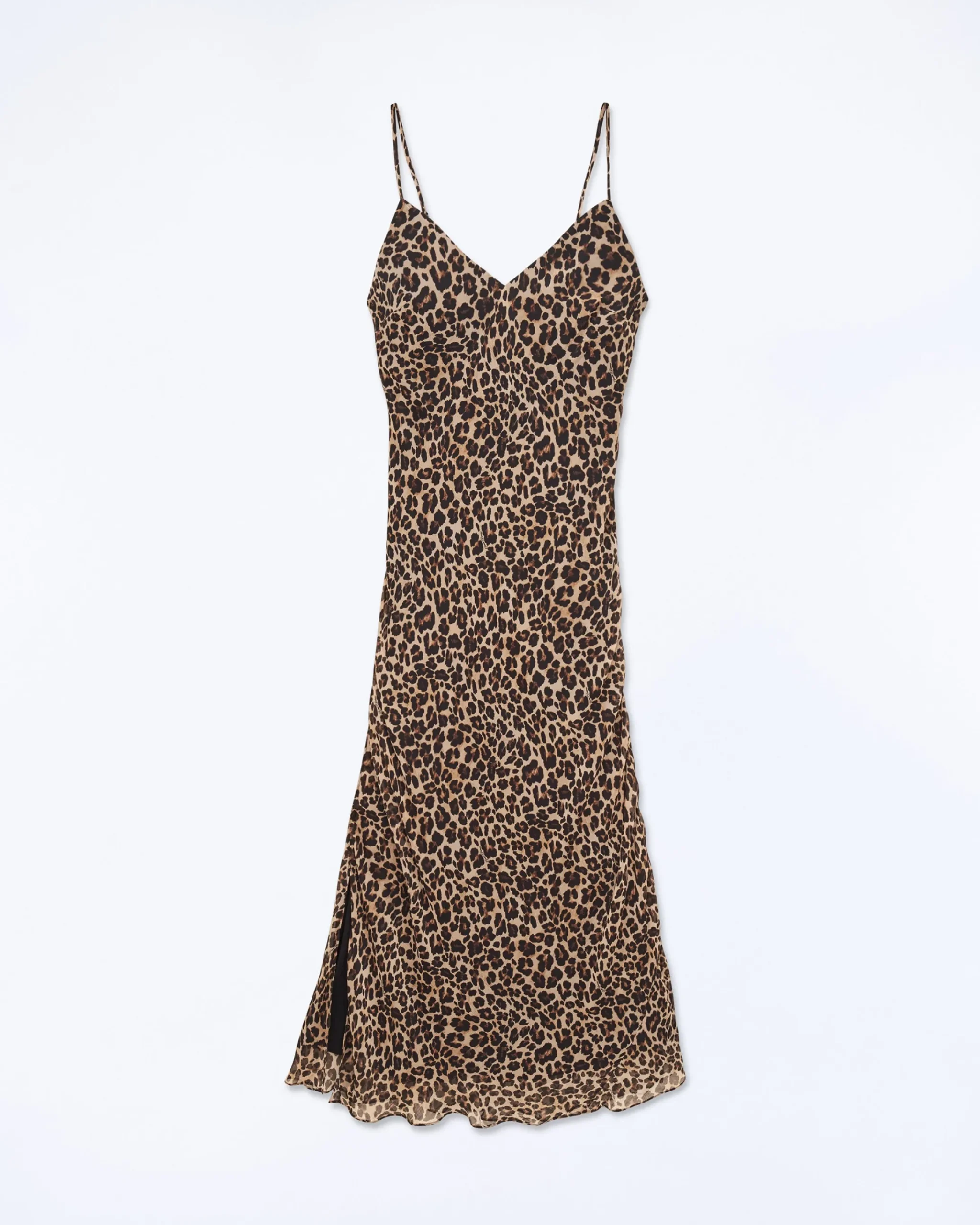 FROM FUTURE Vestito Lungo Spallina Mussolina WinterLeopard New