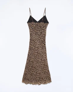FROM FUTURE Vestito Lungo Spallina Mussolina WinterLeopard New