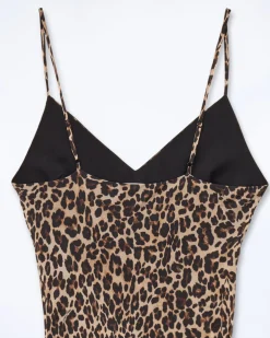 FROM FUTURE Vestito Lungo Spallina Mussolina WinterLeopard New