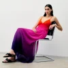 FROM FUTURE Vestito Lungo Spallina Sofia BlurrySunset Cheap
