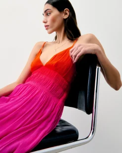FROM FUTURE Vestito Lungo Spallina Sofia BlurrySunset Cheap