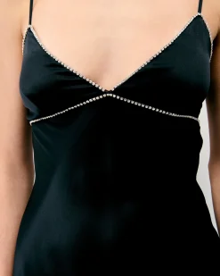 FROM FUTURE Vestito Lungo Spallina Tess Nero Outlet