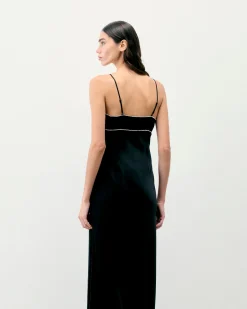 FROM FUTURE Vestito Lungo Spallina Tess Nero Outlet