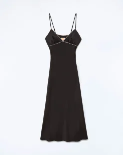FROM FUTURE Vestito Lungo Spallina Tess Nero Outlet
