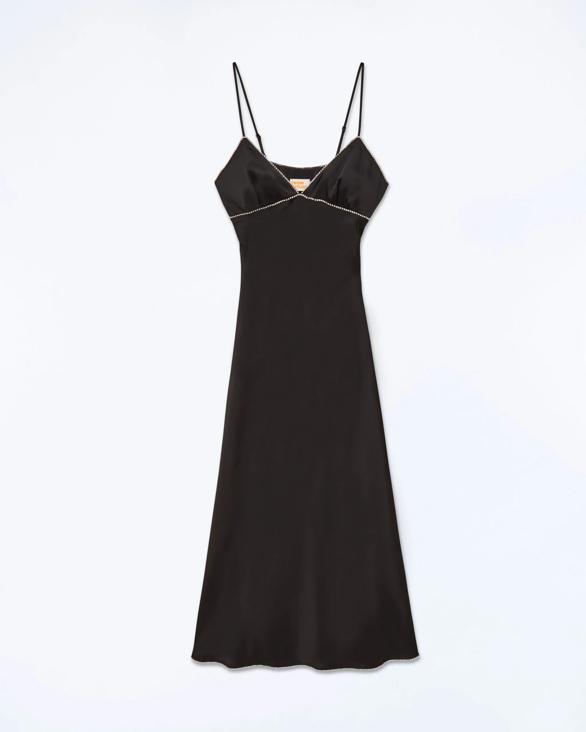 FROM FUTURE Vestito Lungo Spallina Tess Nero Outlet